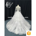 100% Real Photos Long Sleeve Lace Wedding Dress Bridal Ball Gown White Factory Wedding Dress 2017